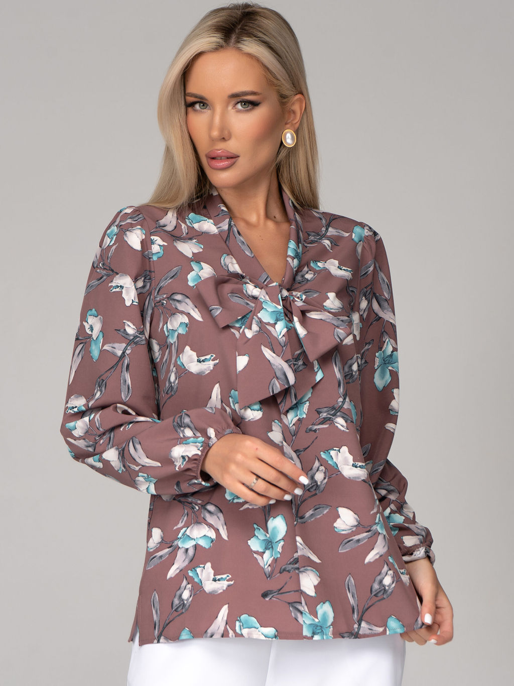 Блузка Бант (ежевика) - Эльза фото 23