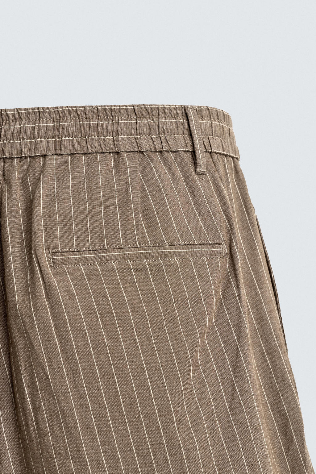BERMUDA RELAXED FIT ALGOD?N - LINO / Marr?n / Crudo - Zara фото 9