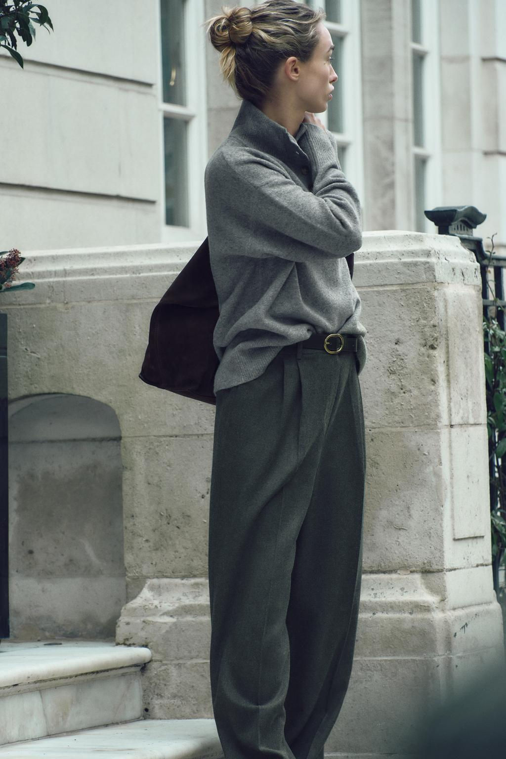 WIDE-LEG TROUSERS WITH BELT - Zara фото 2