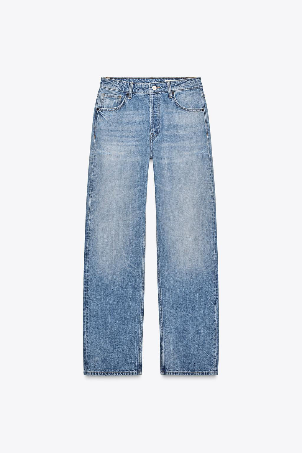 TRF STRAIGHT-LEG MID-RISE JEANS - Zara фото 6