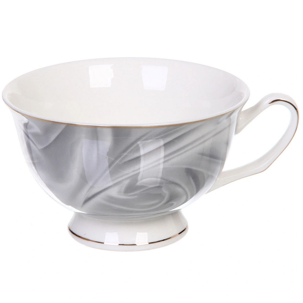 Чайная пара "Поэзия" (кружка 220мл, блюдце,ложка) серая