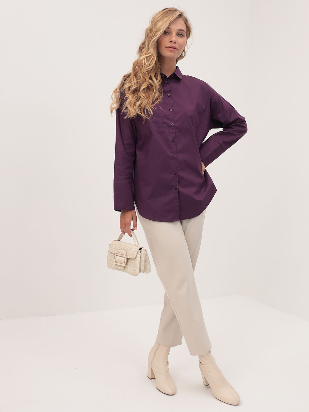 Блузка женская дл. рук. KATHARINA KROSS KK-B-0004V-фиолетовый  фото 6