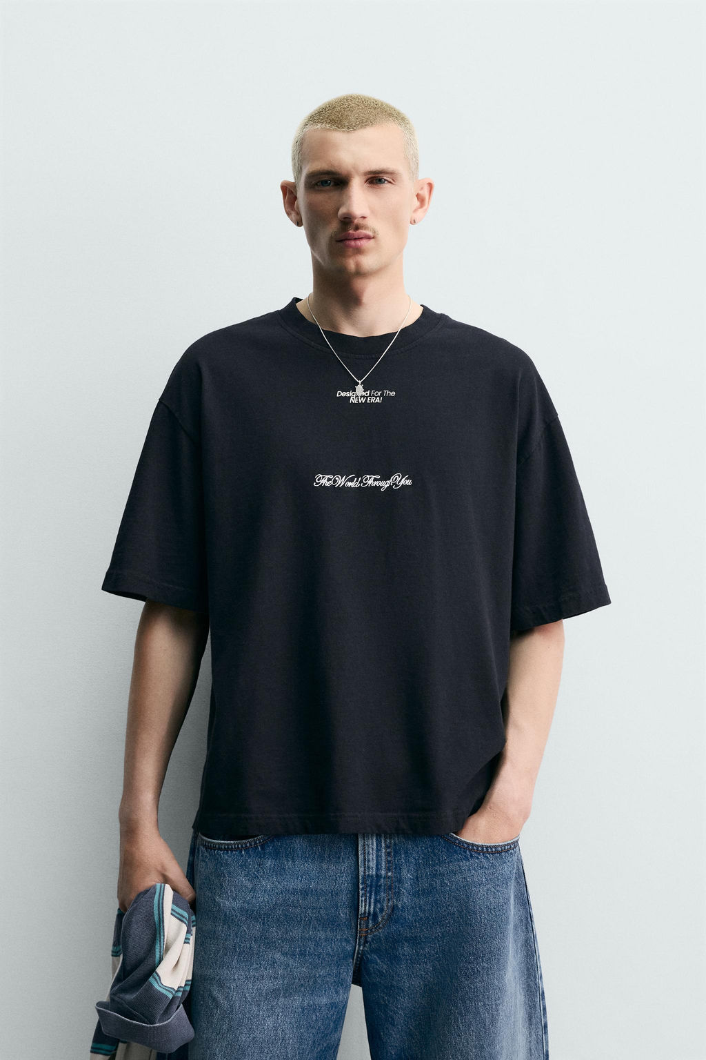 SUDADERA MANGA CORTA TEXTOS ESTAMPADOS / Negro - Zara фото 2