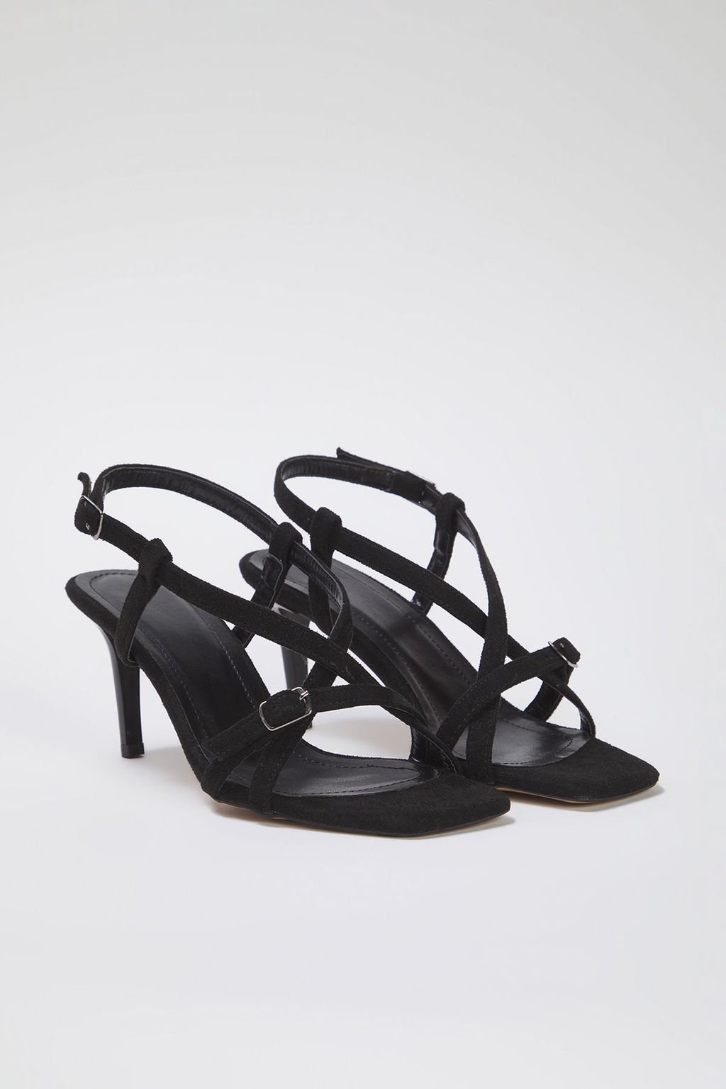 Trendyol Shoes Siyah Suet Bilekten Baglamal? Kare Burun Ince Topuklu Kad?n Sandalet TAKSS25TO00018 - Trendyolmilla фото 7