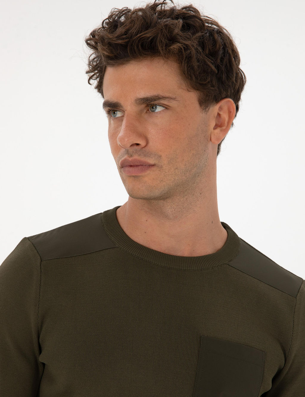 Koyu Haki Regular Fit Bisiklet Yaka Triko Kazak - Pierre cardin фото 2