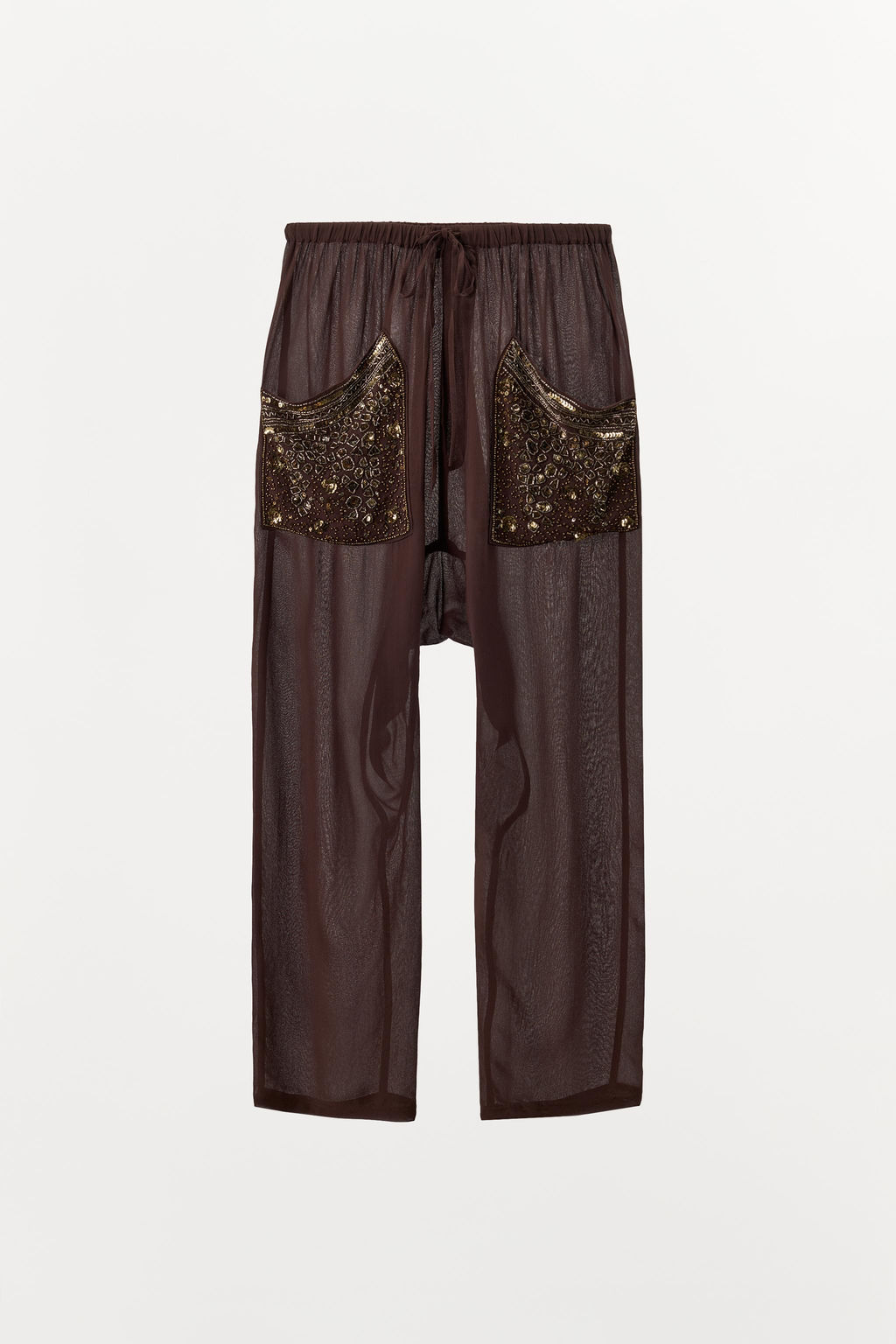 BEADED SEQUIN BAGGY TROUSERS - Zara фото 6
