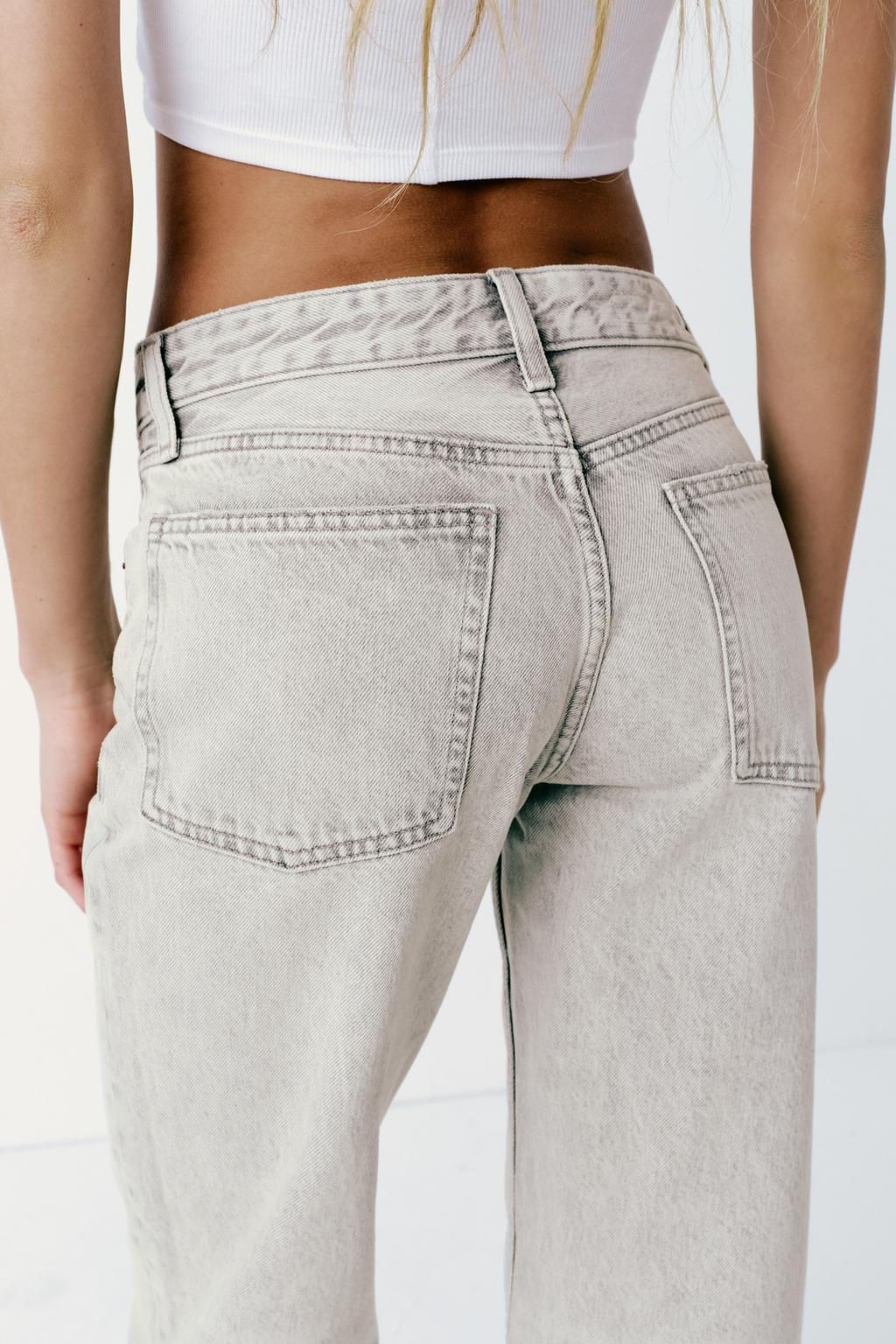 TRF WIDE-LEG MID-RISE FULL LENGTH JEANS - Zara фото 7