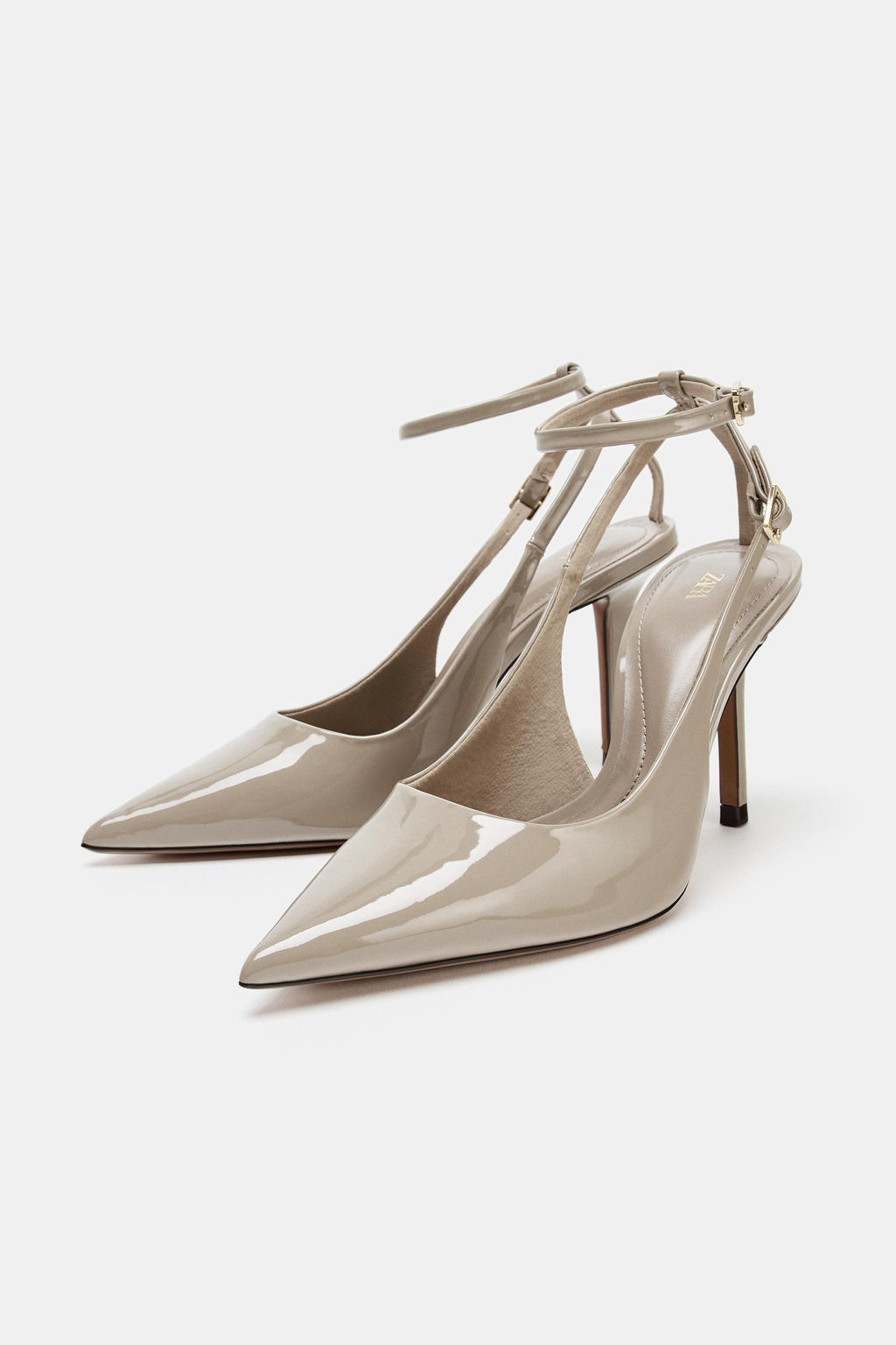 FAUX-PATENT HIGH-HEEL SLINGBACK SHOES - Zara фото 4