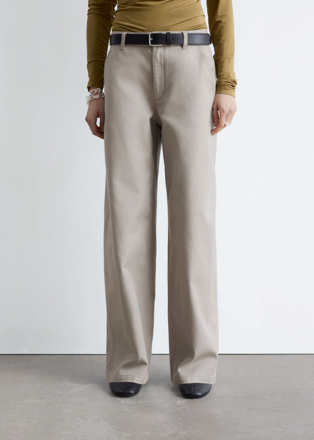 Pantalones de sarga de perneras anchas - H&m фото 7
