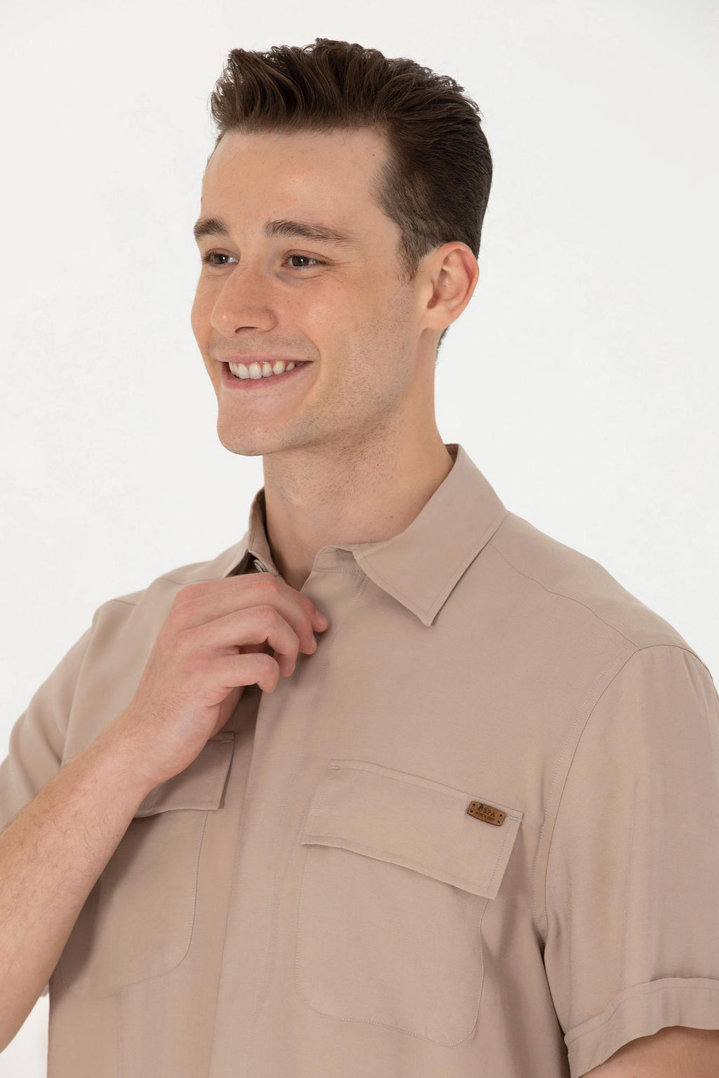 U. S. Polo Assn Мужская рубашка с коротким рукавом Stone - U.s. polo assn фото 2