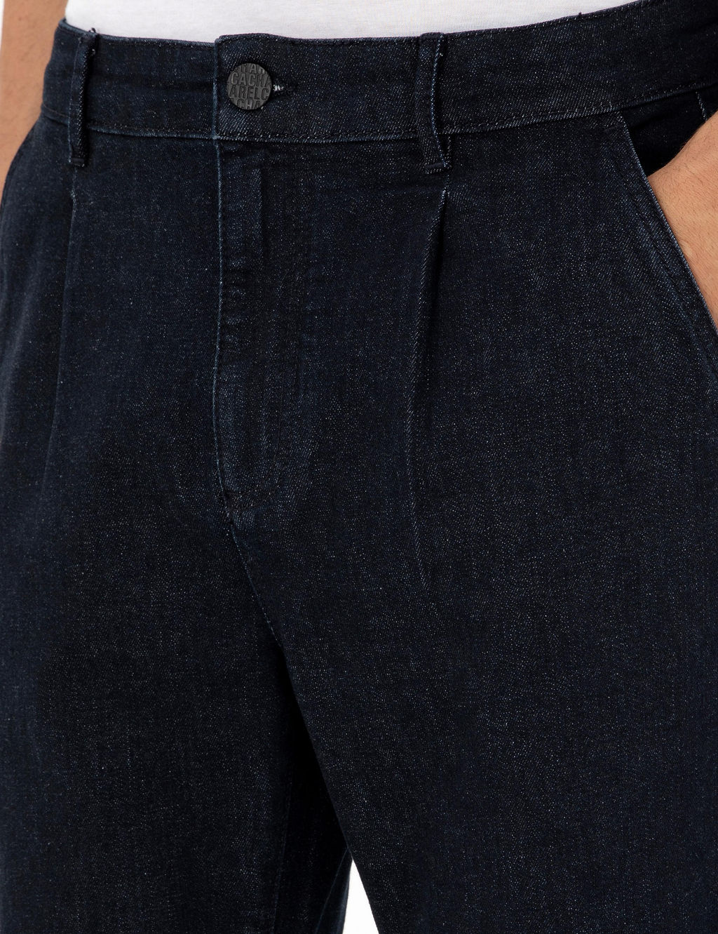 Темно-синие джинсовые брюки-морковки - Cacharel фото 5