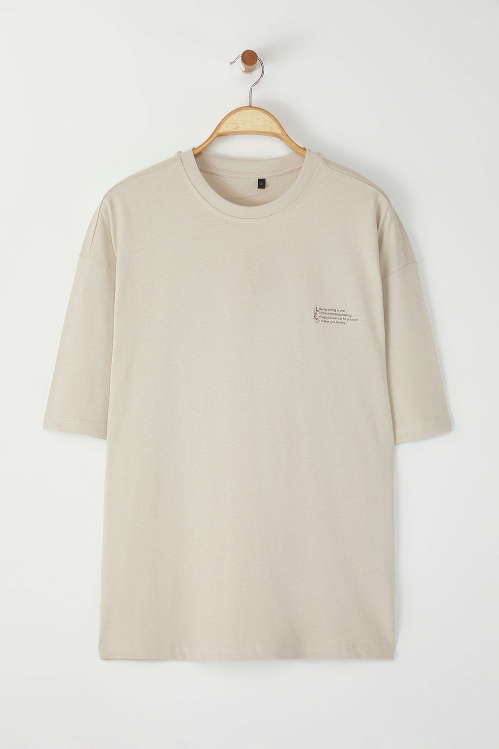 TRENDYOL MAN Haki Oversize/Genis Kesim %100 Pamuklu Bisiklet Yaka Minimal Yaz? Bask?l? T-Shirt TMNSS23TS00084 - Trendyolmilla фото 7