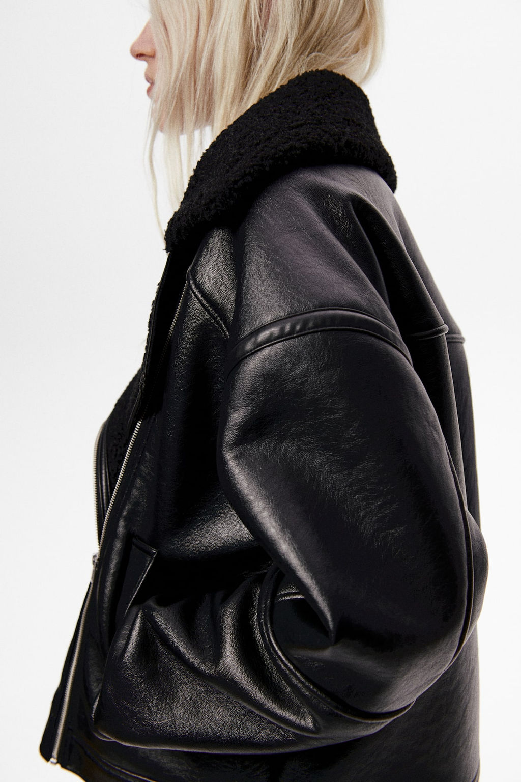 Cazadora biker con forro de borreguito - H&m фото 5
