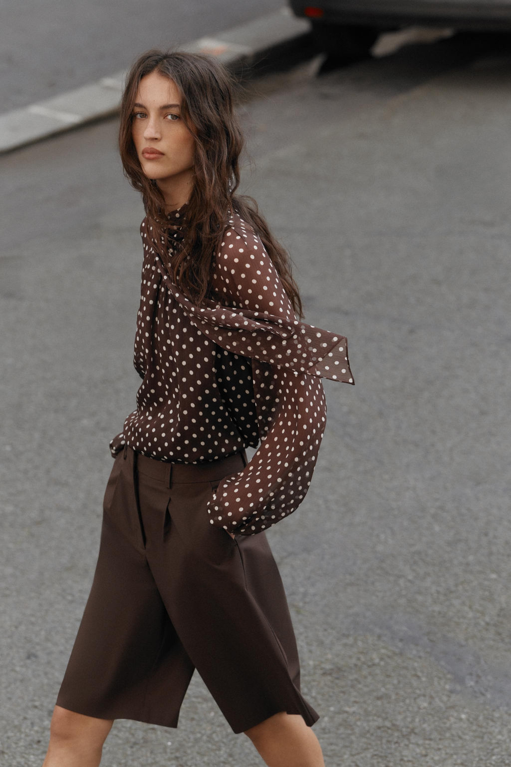 POLKA DOT BLOUSE WITH BOW - Zara фото 20