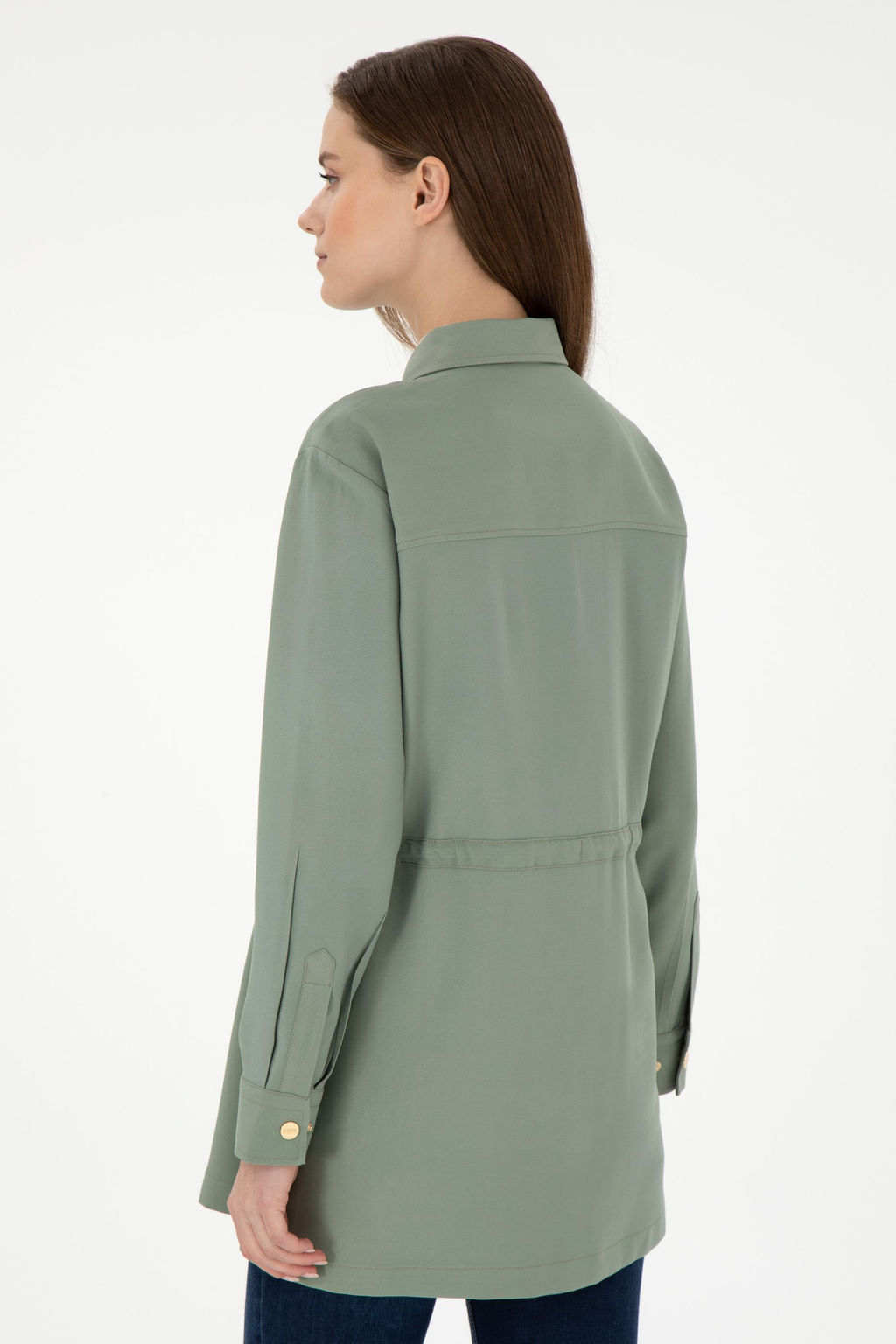 Женская рубашка зеленого цвета с длинным рукавом Неожиданная скидка в корзине - U.s. polo assn фото 5