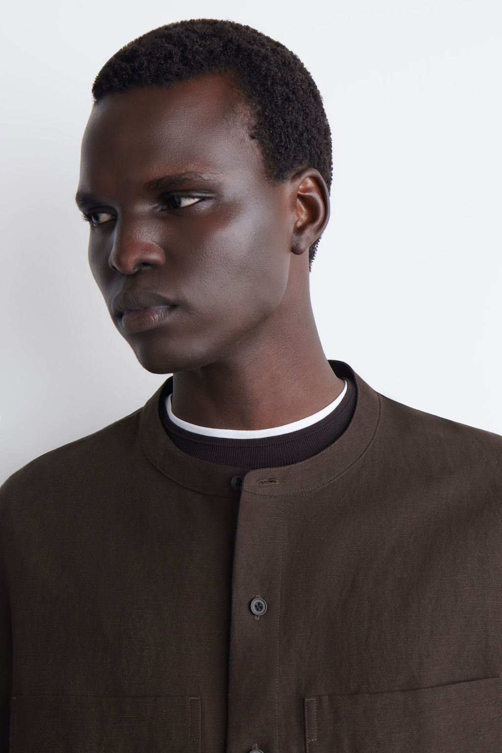 CAMISA OVERSIZE DE LINO CON CUELLO MAO - H&m фото 4