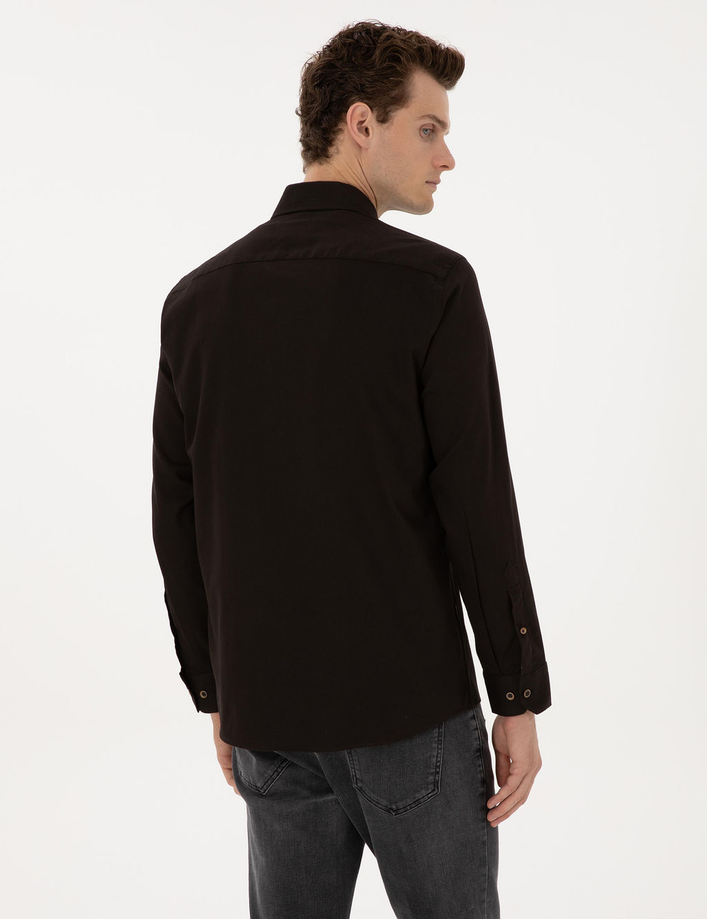 Koyu Kahverengi Regular Fit Uzun Kollu G_mlek - Pierre cardin фото 5