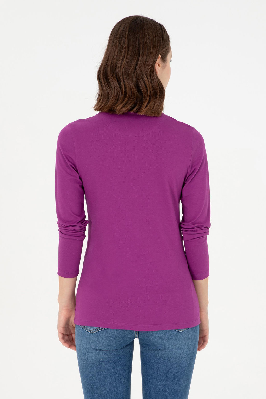 Женский фиолетовый базовый свитшот Неожиданная скидка в корзине - U.s. polo assn фото 5