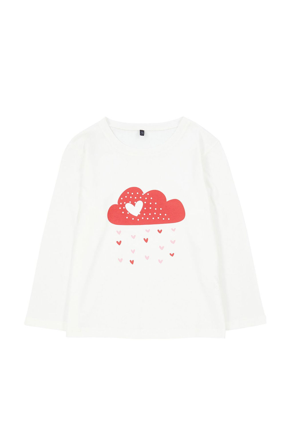 Ekru*001 K?z Cocuk Kalp Desenli Bisiklet Yaka Pamuklu Orme T-Shirt TKDAW25TS00010 - Trendyolmilla фото 2