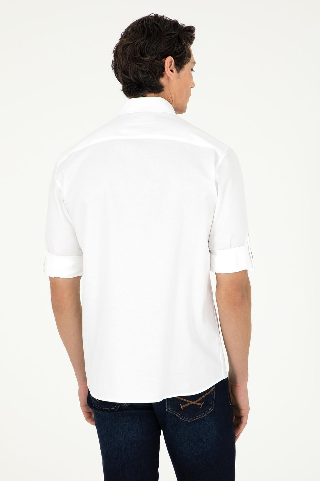 Мужская белая рубашка с длинным рукавом - U.s. polo assn фото 5