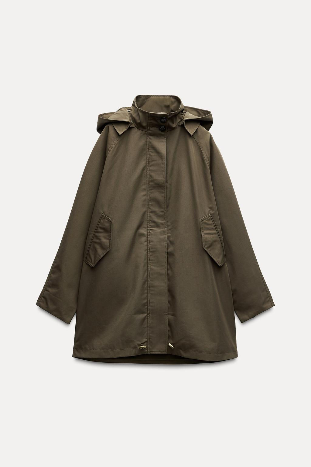 WATER-REPELLENT HOODED TRENCH COAT ZW COLLECTION - Zara фото 6