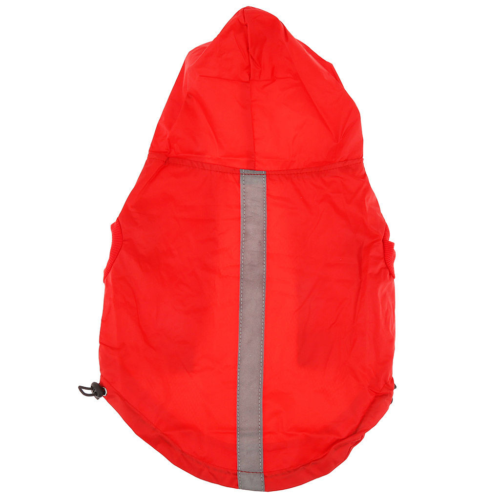 Пэт тойс (Pet toys) Одежда для собаки Плащ с капюшоном, на липучке, светоотражающая полоска, р-р S, длина спинки 22см/обхват груди 40см/обхват шеи 28см, цвет-красный, плащевка (Китай) - Домашняя мода фото 5