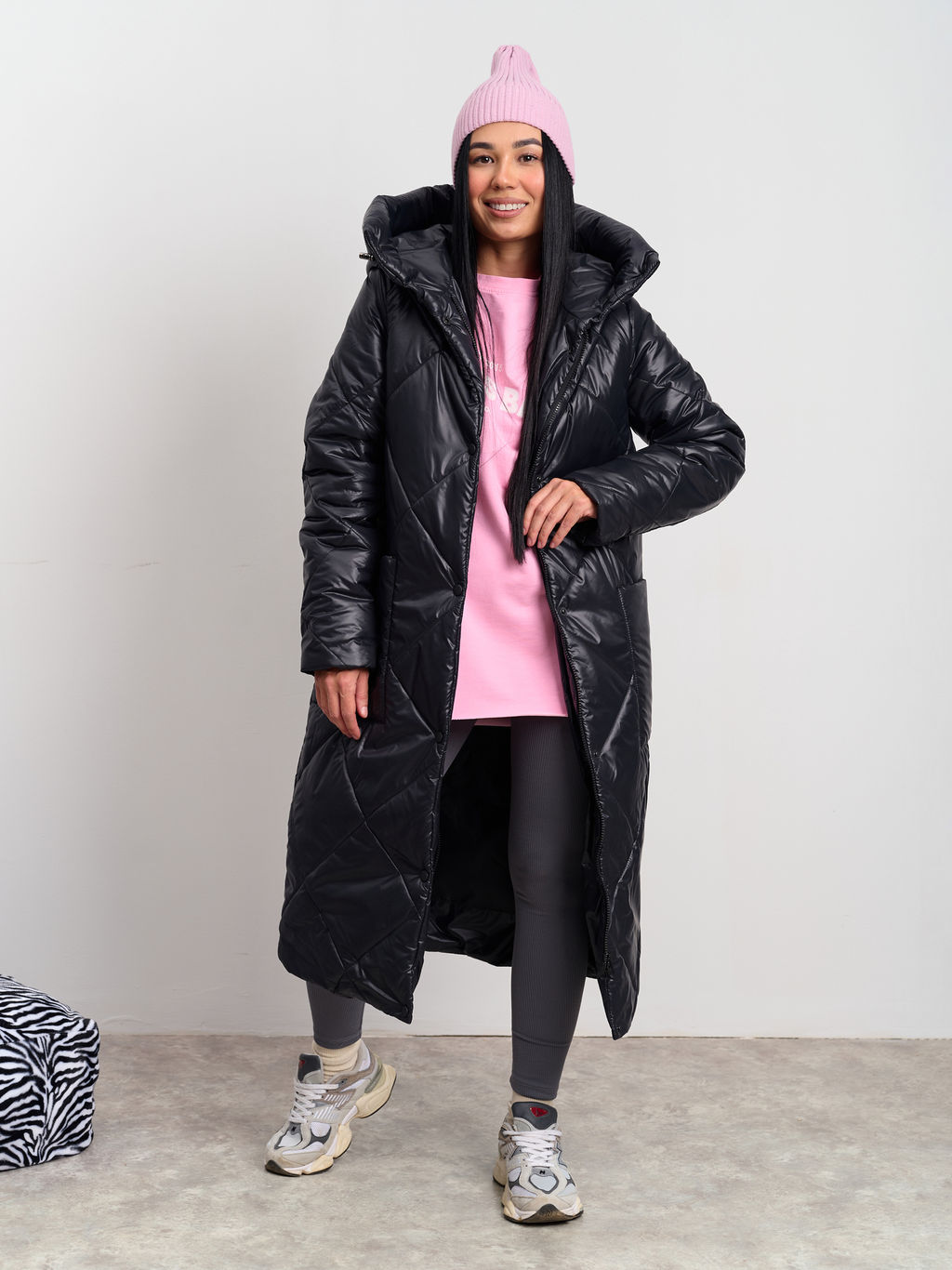 Пальто женское зимнее "Кит" черный