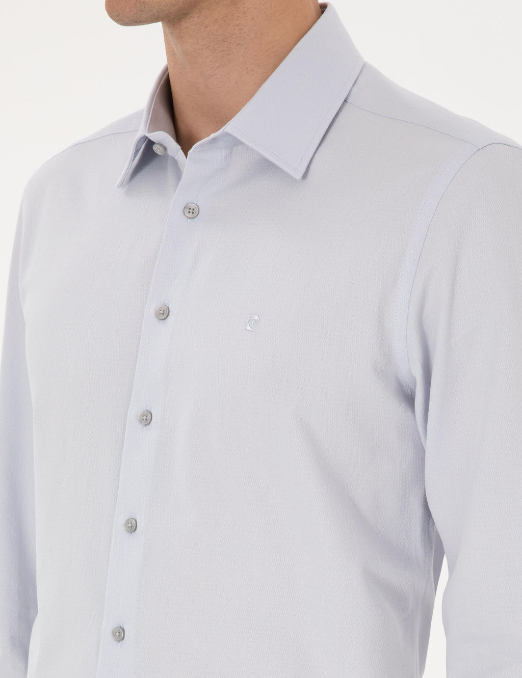 Gri Slim Fit Uzun Kollu G_mlek - Pierre cardin фото 7