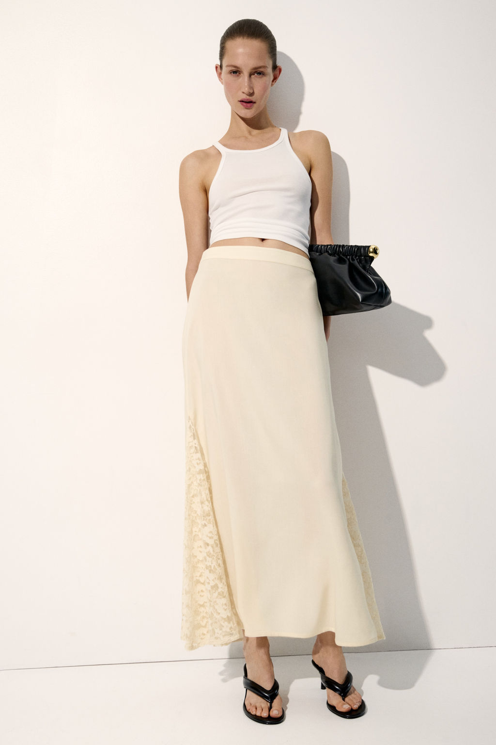 Falda de viscosa con paneles de encaje - H&m фото 5