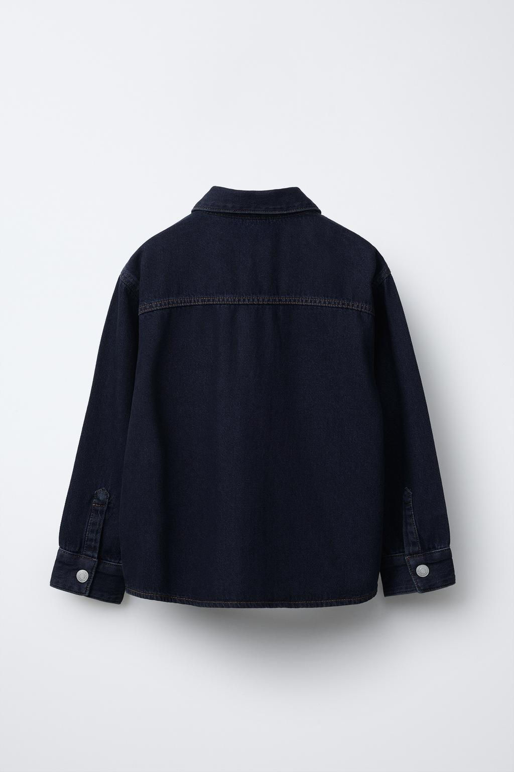 DENIM OVERSHIRT WITH LABEL - Zara фото 3
