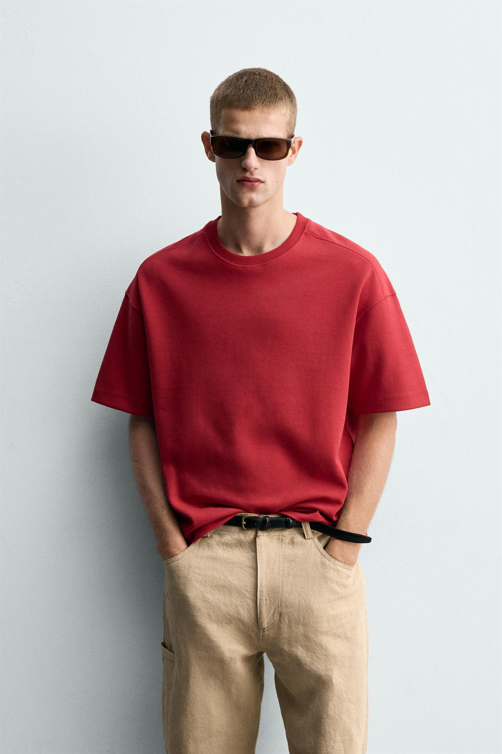 SUDADERA RELAXED FIT INTERLOCK / Rojo - Zara фото 2
