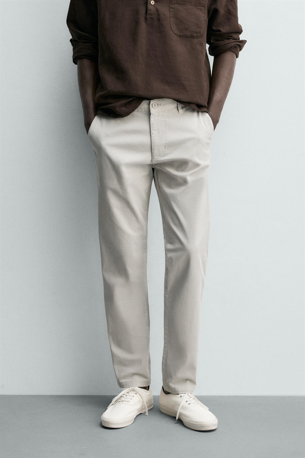 PANTAL?N CHINO SKINNY FIT / Gris claro - Zara фото 6