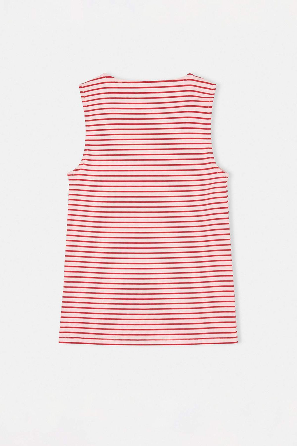 K?rm?z? Cizgili Regular Kay?k Yaka Kolsuz Fitilli Esnek Orme Atlet TWOSS26BZ00475 - Trendyolmilla фото 2