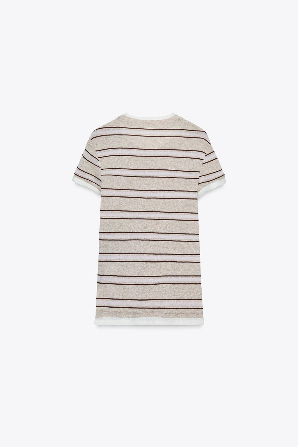 DOUBLE STRIPE T-SHIRT - Zara фото 6