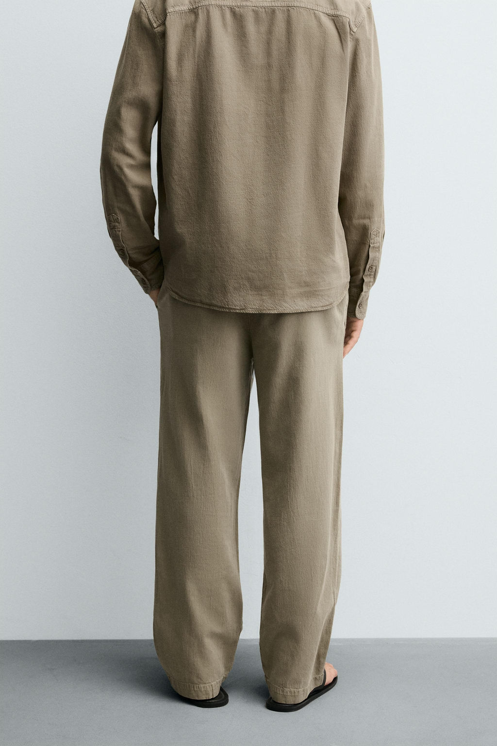 LOOSE-FITTING COTTON/LINEN TROUSERS - Zara фото 3