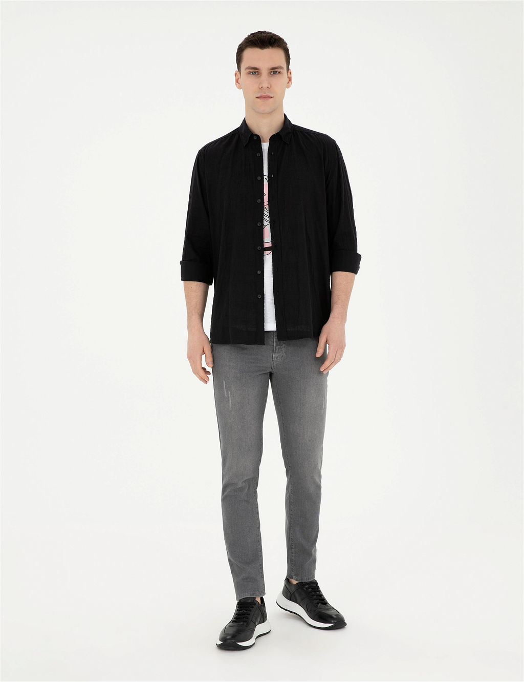 Siyah Regular Fit Uzun Kollu G_mlek - Pierre cardin фото 4