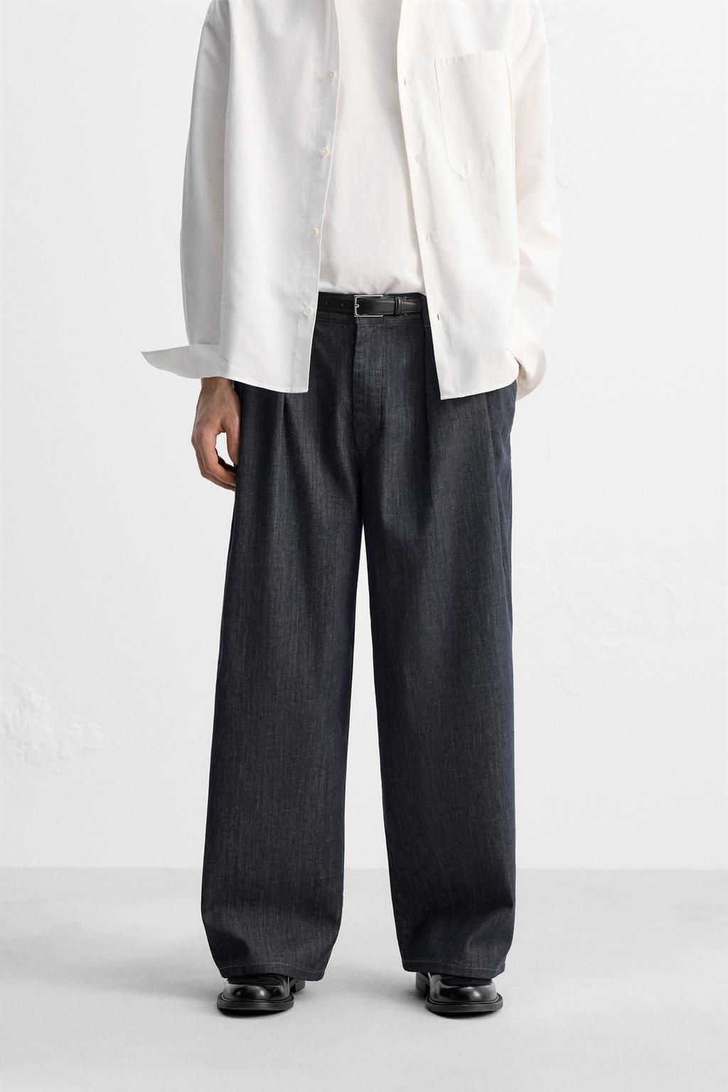 PLEATED WIDE-LEG JEANS - Zara фото 2