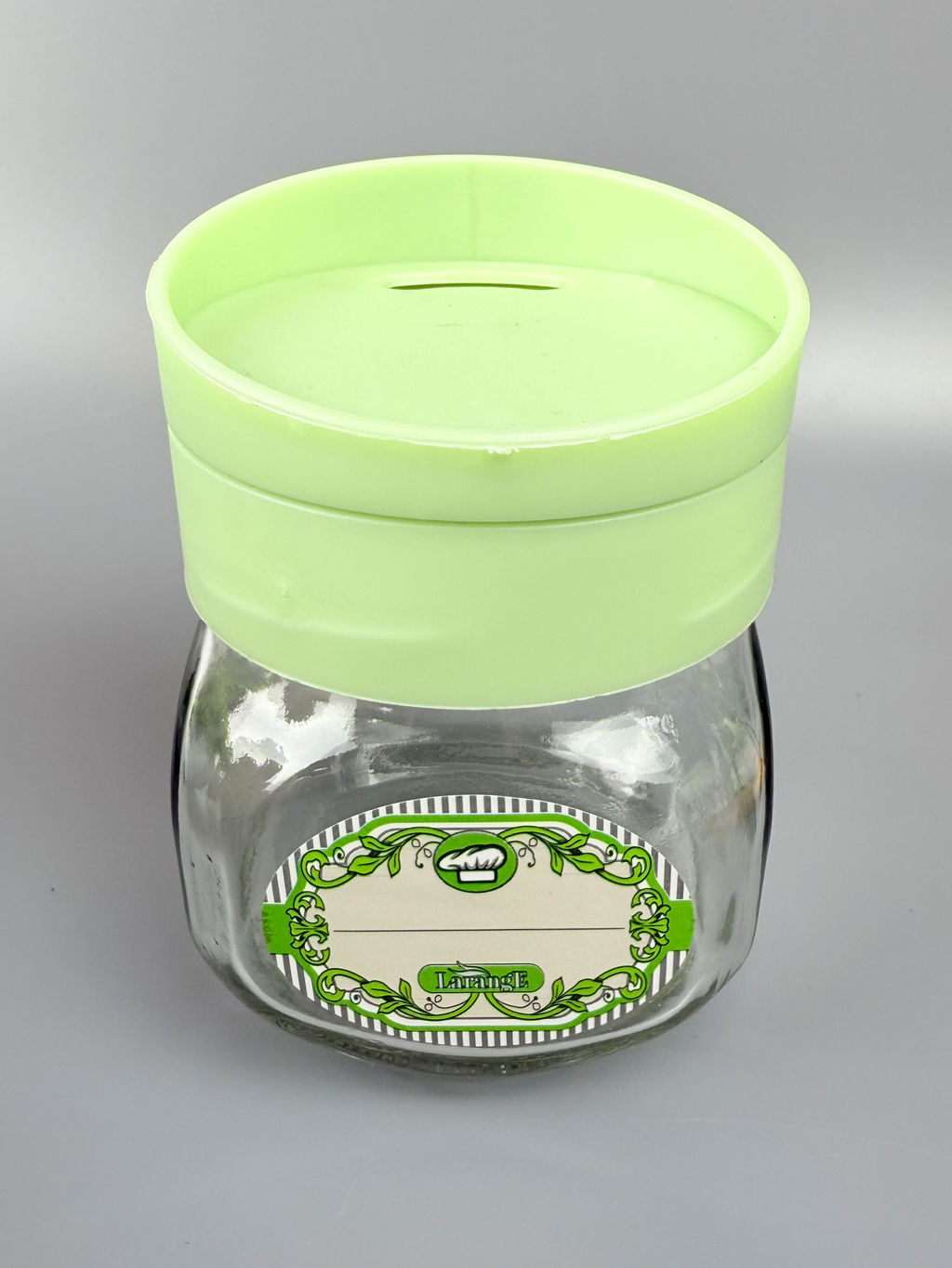 Набор банок 200мл 6шт с крышкой-дозатором поворотным НЕЖНО-МЯТНЫЙ для сып.прод. на дер.под.