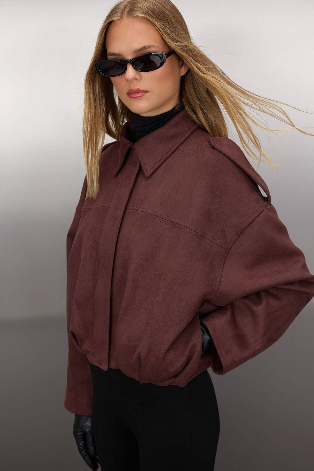 Haki Oversize Kal?p Suet Bomber Ince Ceket Mont TWOAW26MO00125 - Trendyolmilla фото 10