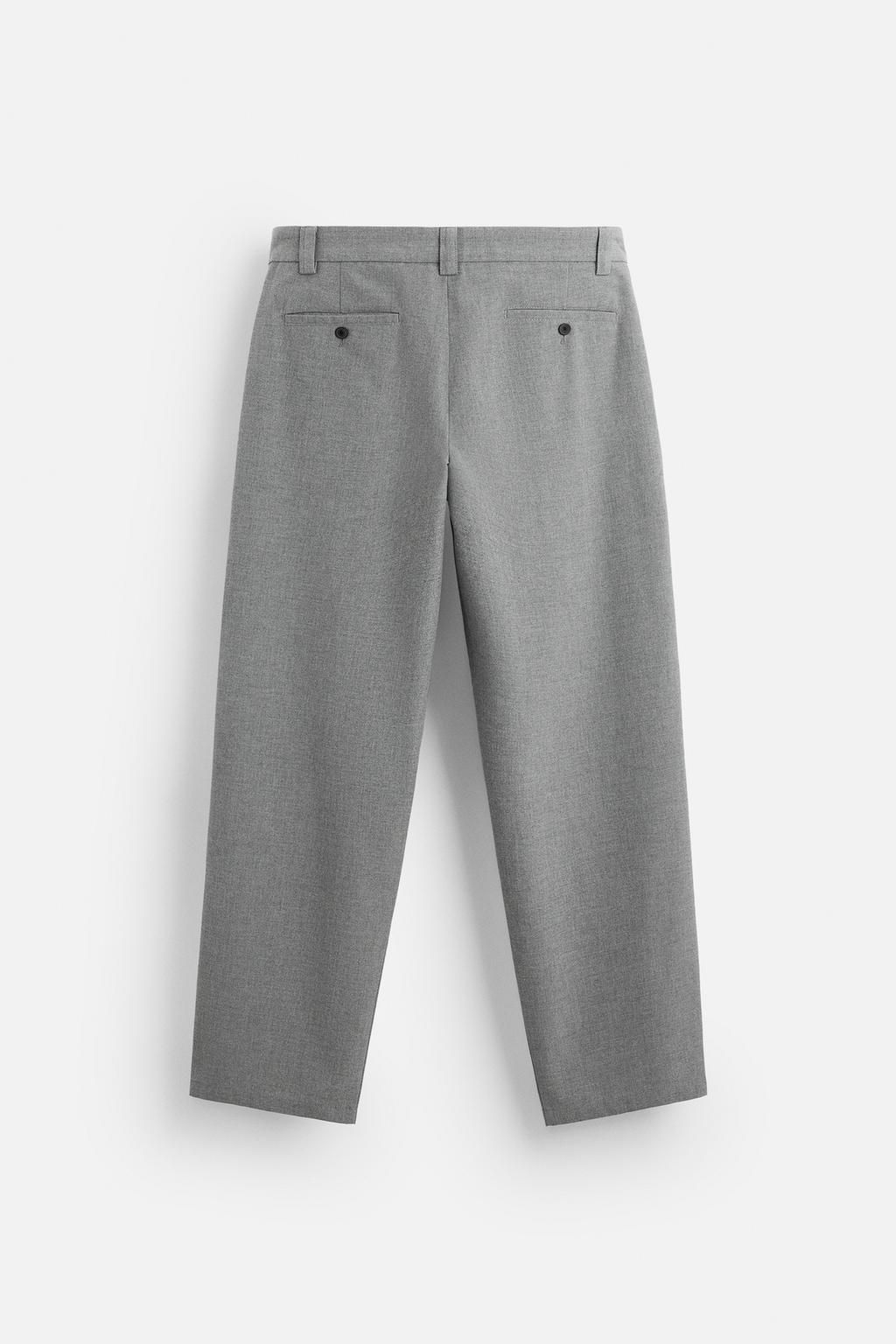 TEXTURED STRAIGHT-LEG TROUSERS - Zara фото 6