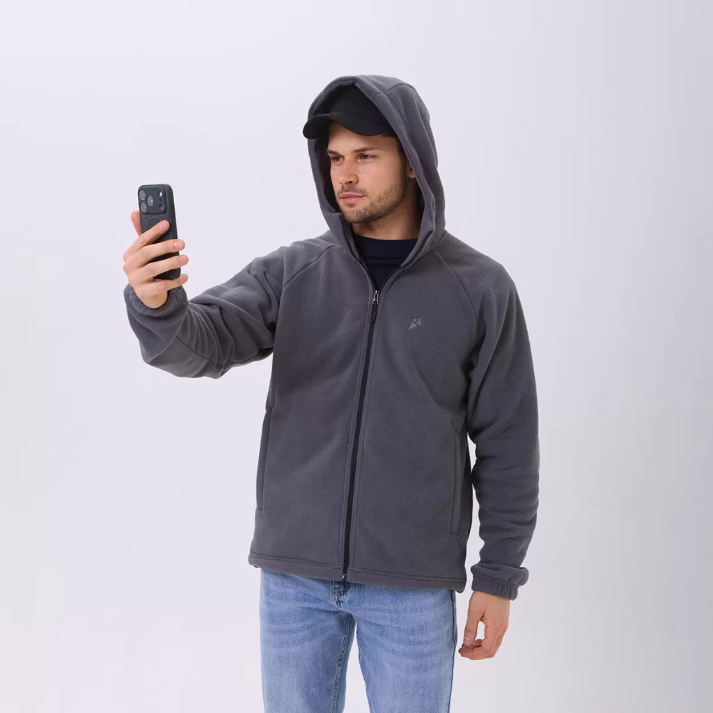 RODOS Толстовка на молнии мужская флис М-322 Черный  фото 33