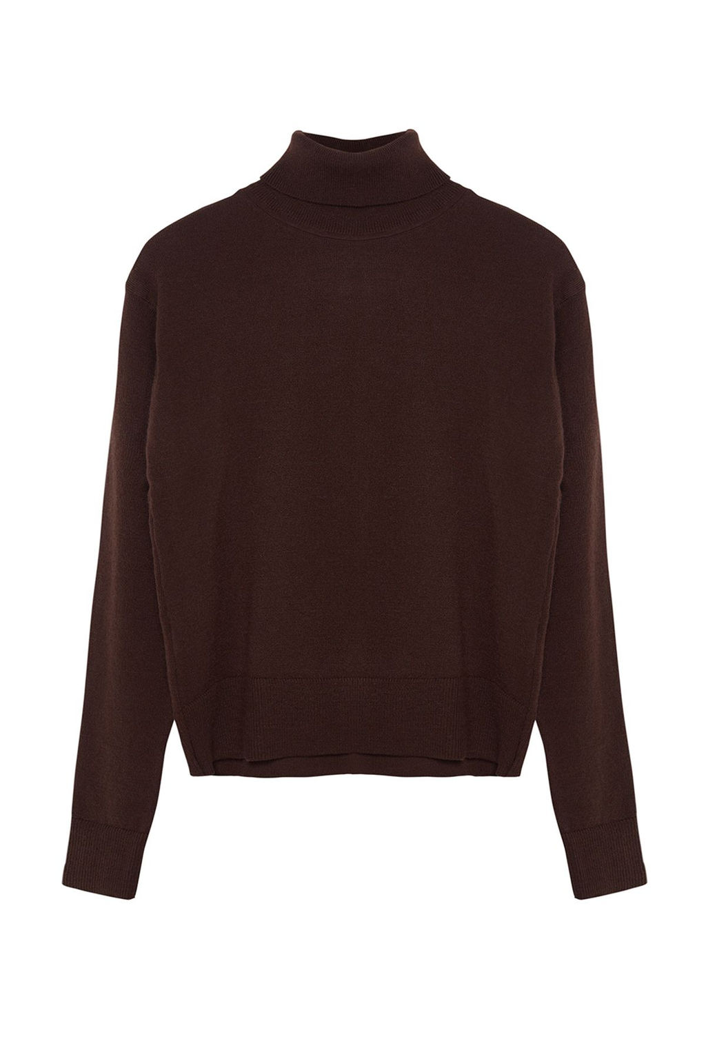 Koyu Kahverengi Yunlu Bal?kc? Yaka Triko Kazak TWOAW25KZ00026 - Trendyolmilla фото 6