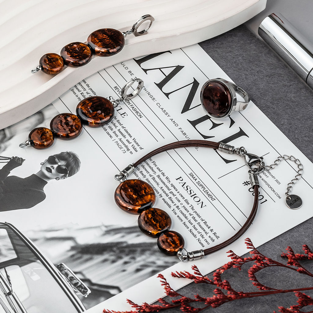 Серьги из муранского стекла METALLICA LS3549