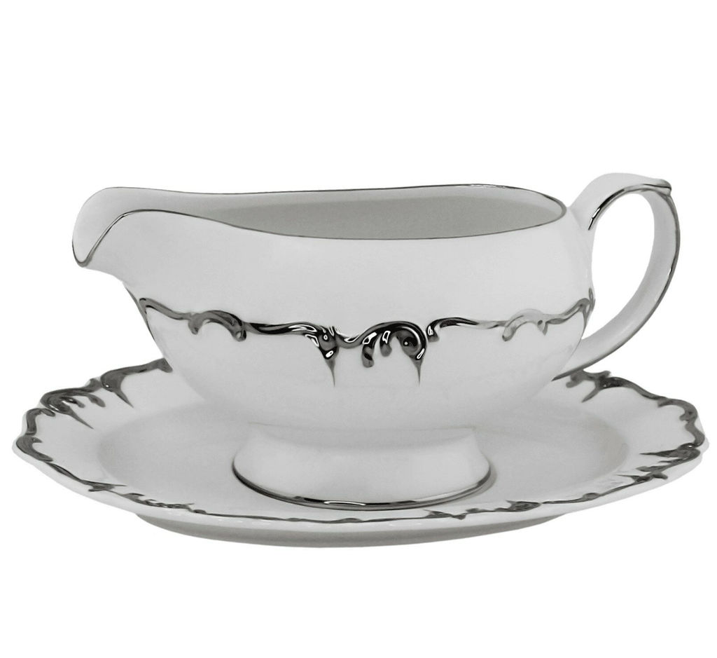 666-407 Соусник 20см ARGENTO с блюдцем в под.уп.(х8)Фарфор - Lenardi фото 2