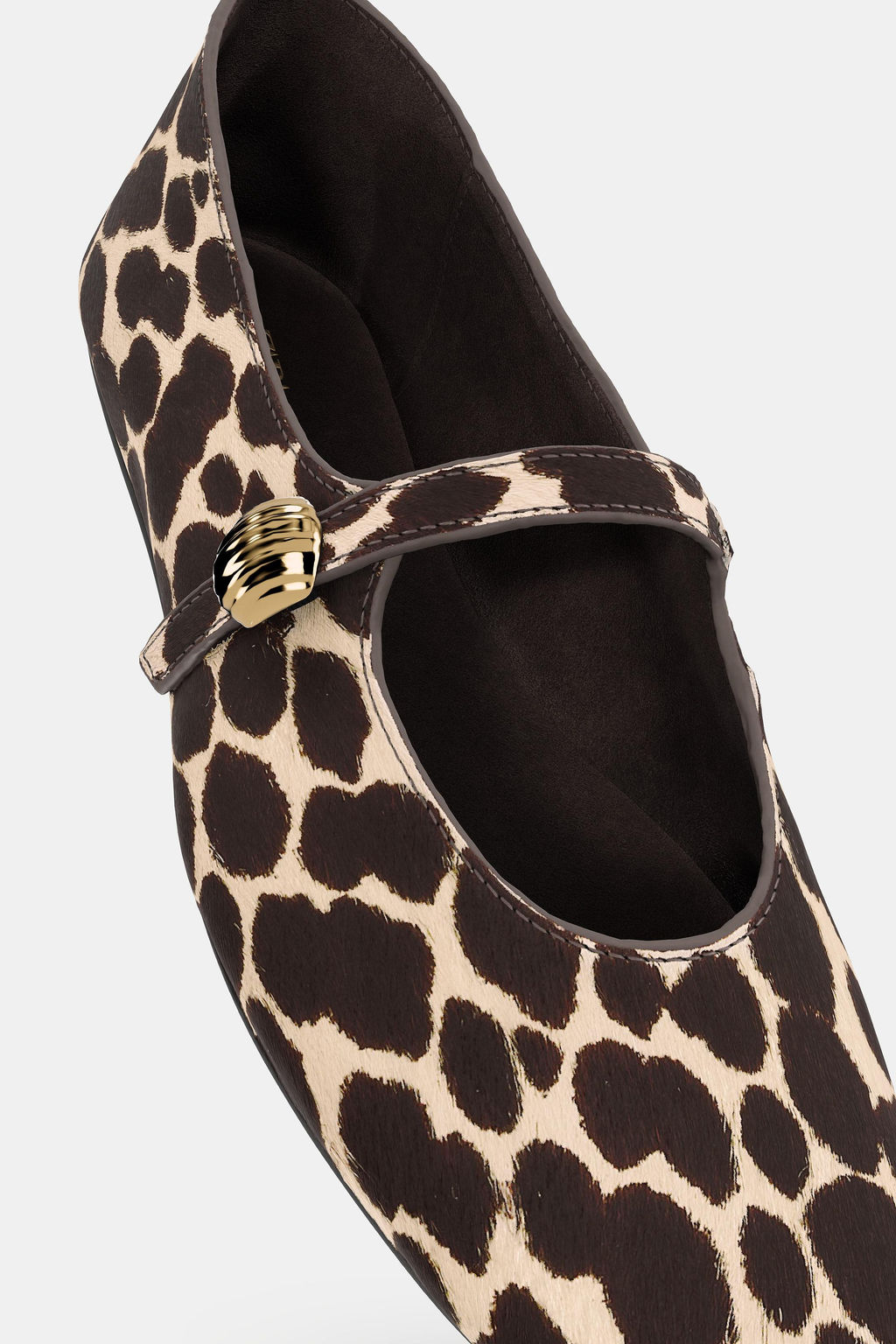 PRINTED LEATHER BALLET FLATS - Zara фото 2