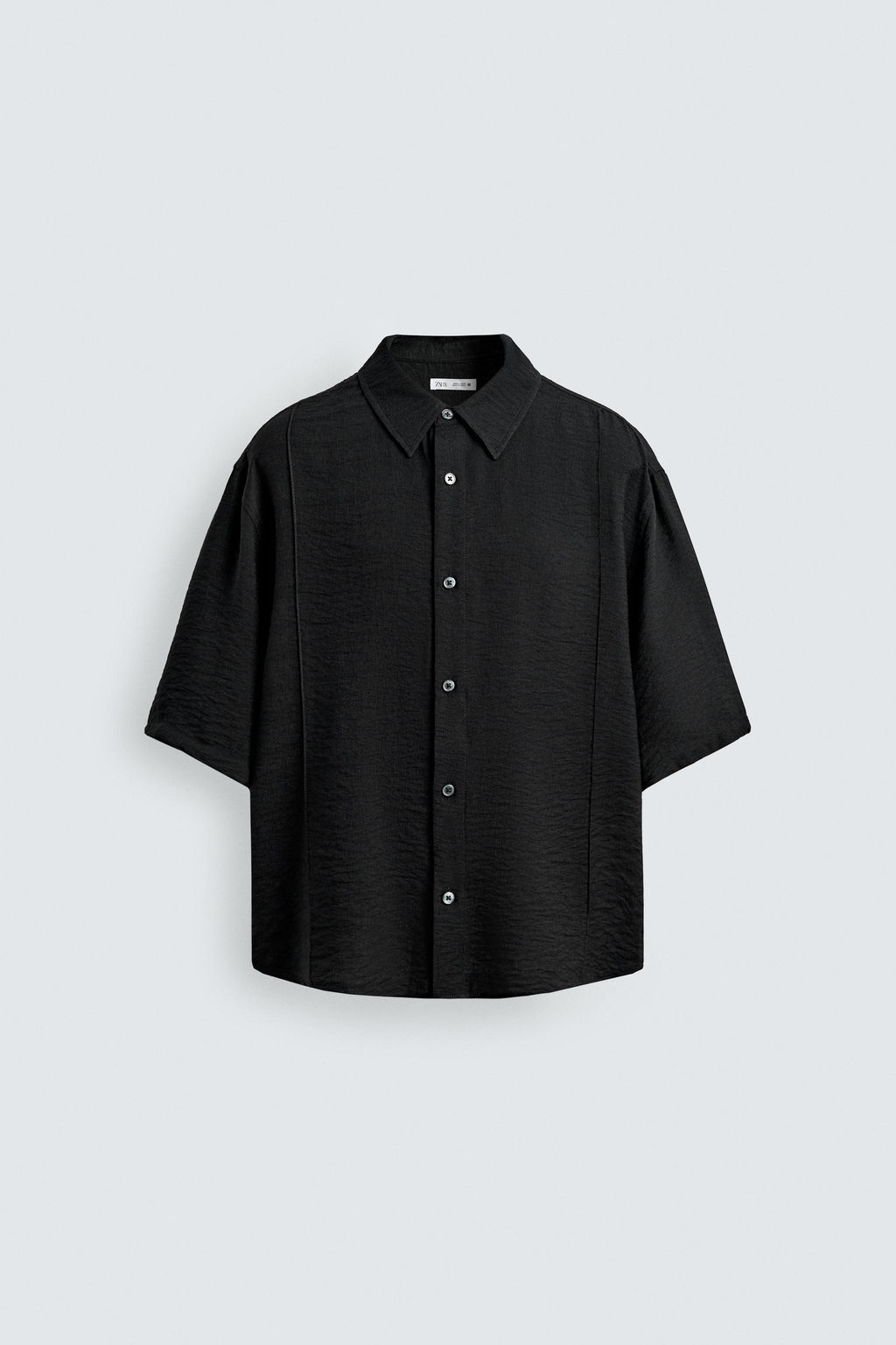 CAMISA FLUIDA TEXTURA / Negro - Zara фото 6