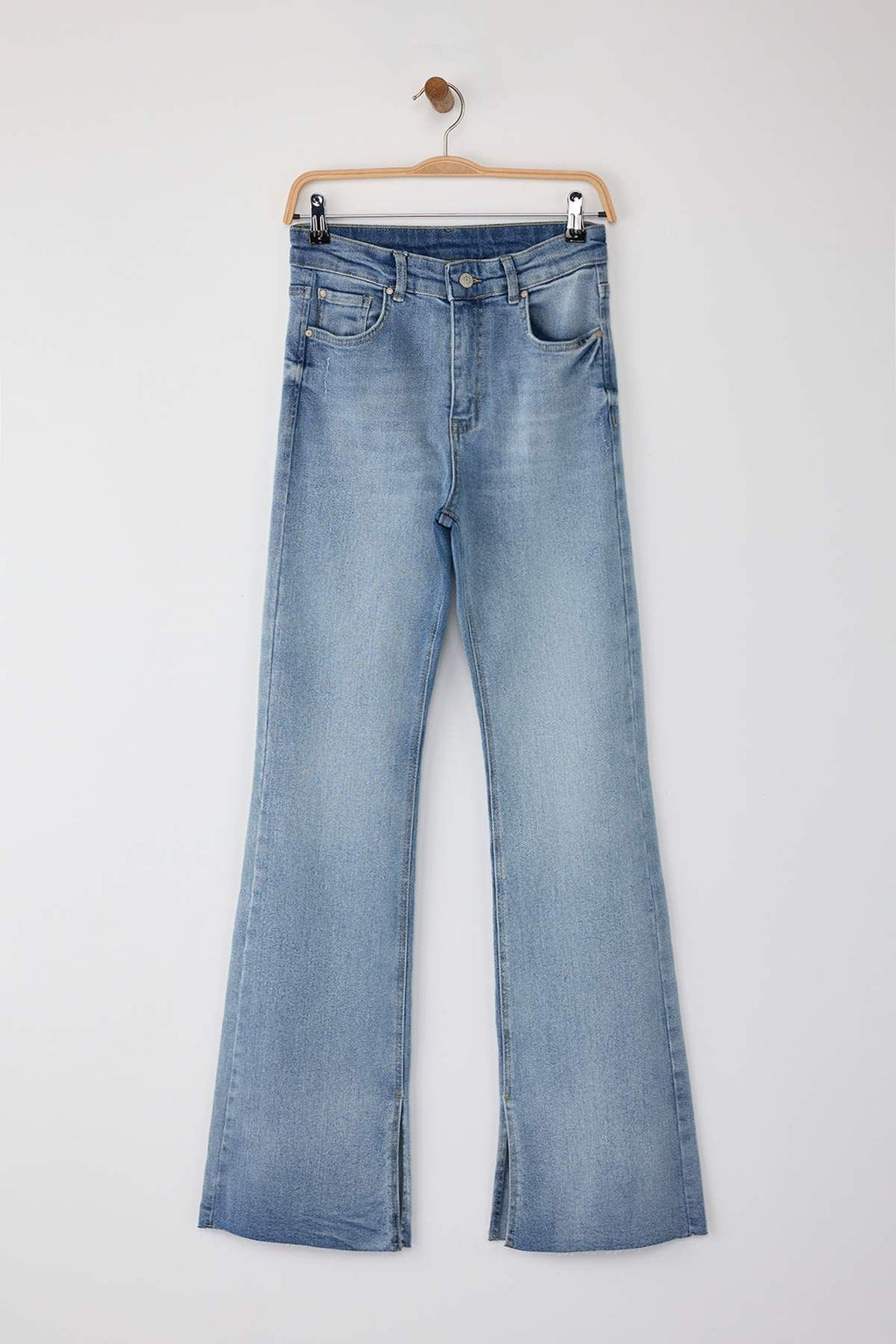 Siyah Y?rtmac Detayl? Yuksek Bel Flare Jeans TWOAW26JE00022 - Trendyolmilla фото 5
