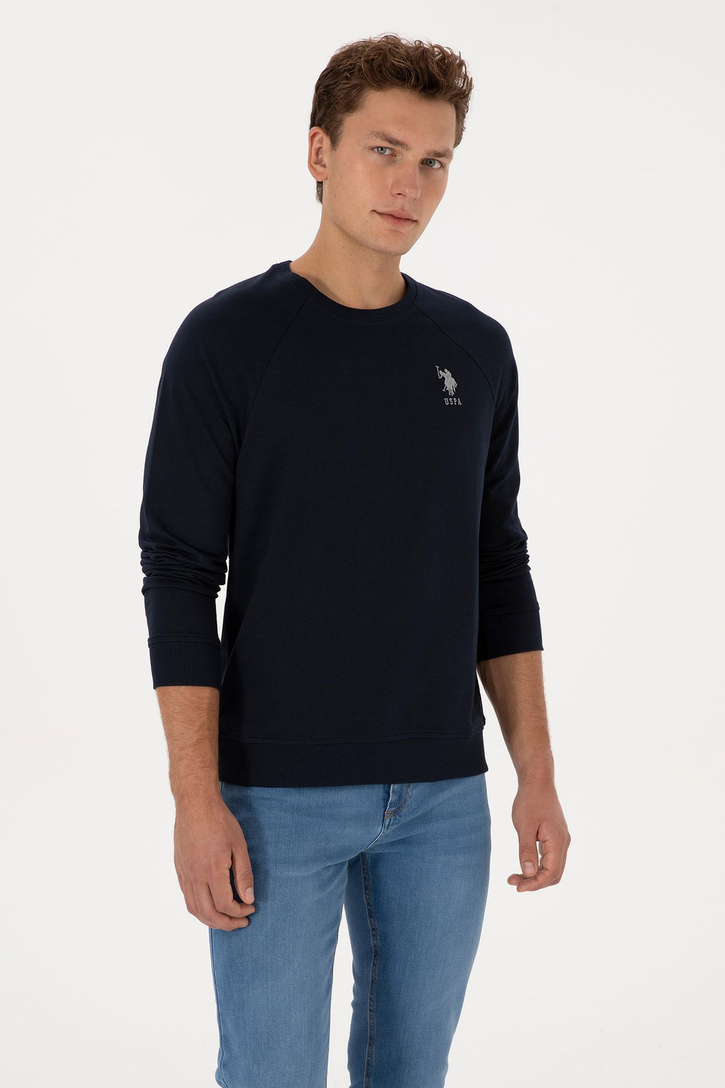 Erkek Lacivert Basic Sweatshirt
