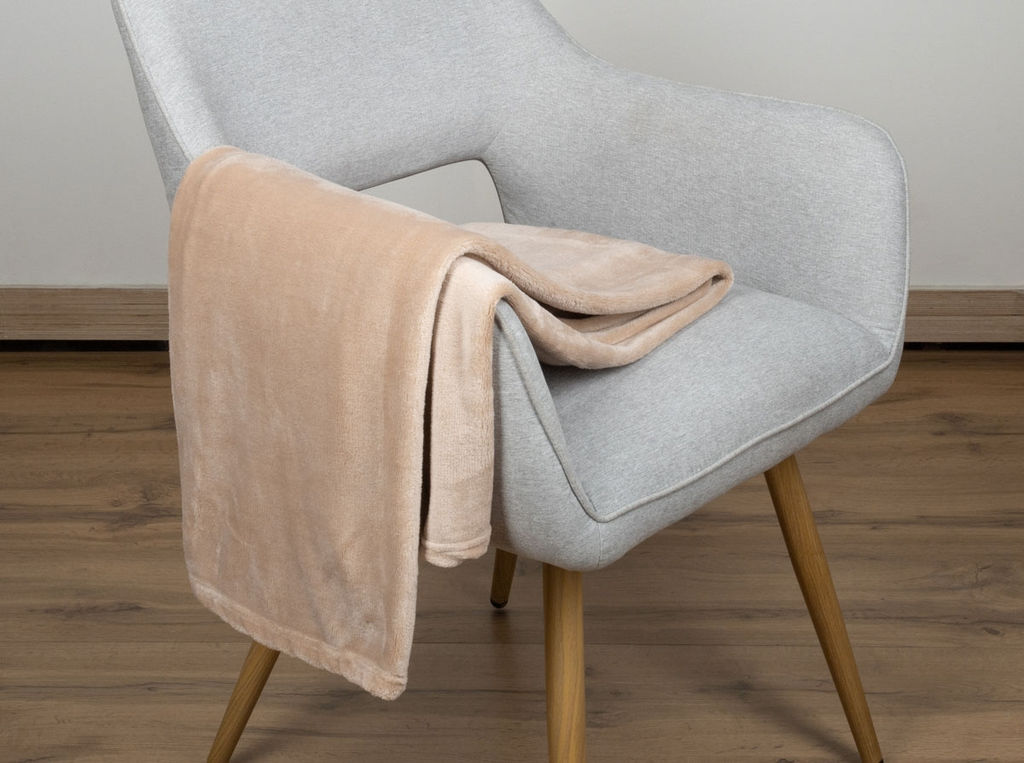 Покрывало-плед АРТ 004 110*140 "Гладкокрашеный Капучино"