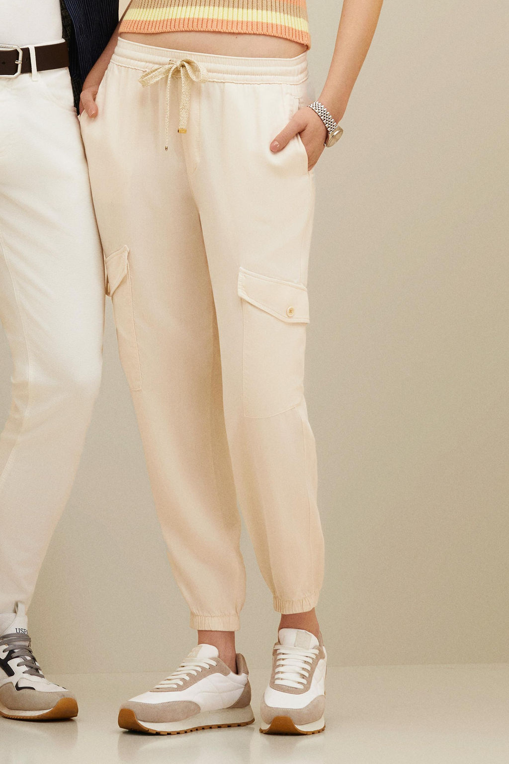 Женские спортивные брюки кремового цвета - U.s. polo assn фото 2